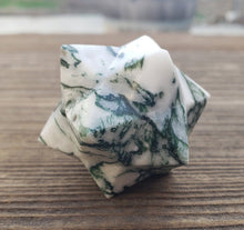 Load image into Gallery viewer, LARGE 12 Point GEMSTONE MERKABA Star Natural Tree Agate Rare (One)