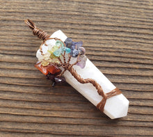 Load image into Gallery viewer, SCOLECITE COPPER Flat Point Tree Of Life Pendant Gemstone