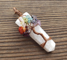 Load image into Gallery viewer, SCOLECITE COPPER Flat Point Tree Of Life Pendant Gemstone