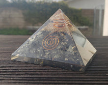 Load image into Gallery viewer, Extra Large (70-75mm) PYRITE Orgone Gemstone Pyramid X-Large Pyramid Orgone
