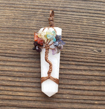 Load image into Gallery viewer, SCOLECITE COPPER Flat Point Tree Of Life Pendant Gemstone
