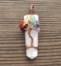 Load image into Gallery viewer, SCOLECITE COPPER Flat Point Tree Of Life Pendant Gemstone