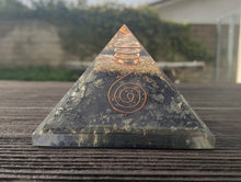Load image into Gallery viewer, Extra Large (70-75mm) PYRITE Orgone Gemstone Pyramid X-Large Pyramid Orgone