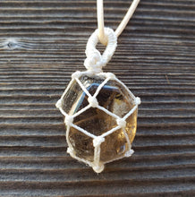 Load image into Gallery viewer, SMOKEY QUARTZ Netted (Macrame) Tumbled Stone Pendant Stone Natural Gemstone