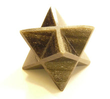 Load image into Gallery viewer, Large (50mm) GOLD OBSIDIAN Natural Gemstone Merkaba Star (One)