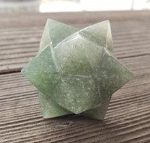 Load image into Gallery viewer, LARGE 12 Point GEMSTONE MERKABA Star Natural Green Aventurine Rare (One)