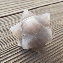 Load image into Gallery viewer, LARGE 12 Point GEMSTONE MERKABA Star Natural Smokey Quartz Rare (One)