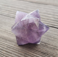 Load image into Gallery viewer, LARGE 12 Point GEMSTONE MERKABA Star Natural Amethyst