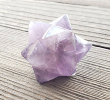 Load image into Gallery viewer, LARGE 12 Point GEMSTONE MERKABA Star Natural Amethyst