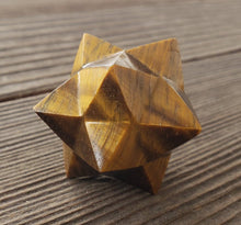 Load image into Gallery viewer, LARGE 12 Point GEMSTONE MERKABA Star Natural Tiger Eye Rare (One)