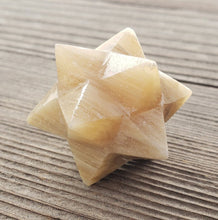 Load image into Gallery viewer, LARGE 12 Point GEMSTONE MERKABA Star Natural Chrysoberyl Rare (One)