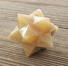 Load image into Gallery viewer, LARGE 12 Point GEMSTONE MERKABA Star Natural Chrysoberyl Rare (One)