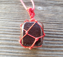 Load image into Gallery viewer, RED TIGER EYE Netted (Macrame) Tumbled Stone Pendant Stone Natural Gemstone