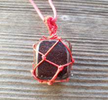 Load image into Gallery viewer, RED TIGER EYE Netted (Macrame) Tumbled Stone Pendant Stone Natural Gemstone