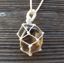 Load image into Gallery viewer, SMOKEY QUARTZ Netted (Macrame) Tumbled Stone Pendant Stone Natural Gemstone