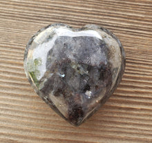 Load image into Gallery viewer, Large NATURAL LARVAKITE Gemstone Puffy Heart 60-70mm