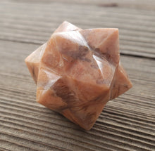 Load image into Gallery viewer, LARGE 12 Point GEMSTONE MERKABA Star Natural Peach Moonstone Rare (One)