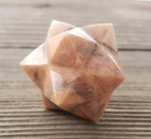 Load image into Gallery viewer, LARGE 12 Point GEMSTONE MERKABA Star Natural Peach Moonstone Rare (One)