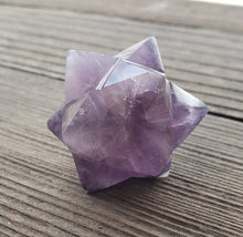 Load image into Gallery viewer, LARGE 12 Point GEMSTONE MERKABA Star Natural Amethyst