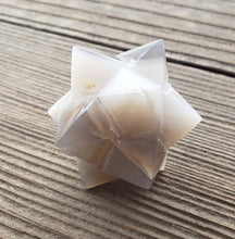 Load image into Gallery viewer, LARGE 12 Point GEMSTONE MERKABA Star Natural Grey Agate Rare (One)