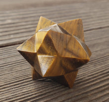 Load image into Gallery viewer, LARGE 12 Point GEMSTONE MERKABA Star Natural Tiger Eye Rare (One)