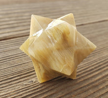 Load image into Gallery viewer, LARGE 12 Point GEMSTONE MERKABA Star Natural Chrysoberyl Rare (One)