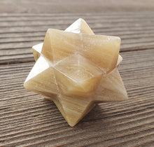 Load image into Gallery viewer, LARGE 12 Point GEMSTONE MERKABA Star Natural Chrysoberyl Rare (One)