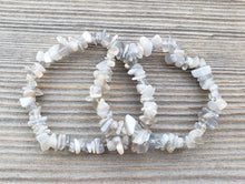 Load image into Gallery viewer, BLACK MOONSTONE Natural Stone Gemstone Stretchy Chip Bracelet