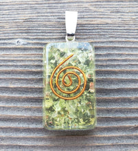 Load image into Gallery viewer, ORGONE PERIDOT Gemstone Rectangle Pendant Orgone (One)
