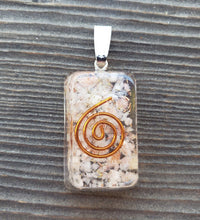 Load image into Gallery viewer, ORGONE SUNSTONE Gemstone Rectangle Pendant Orgone (One)