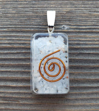 Load image into Gallery viewer, ORGONE ANGELITE Gemstone Rectangle Pendant Orgone (One)
