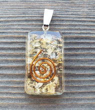 Load image into Gallery viewer, ORGONE CITRINE Gemstone Rectangle Pendant Orgone (One)