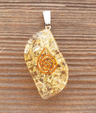 Load image into Gallery viewer, ORGONE CITRINE Gemstone Eye Shaped Pendant Orgone (One)