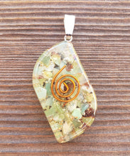 Load image into Gallery viewer, ORGONE CHRYSOPRASE Gemstone Eye Shaped Pendant Orgone (One)