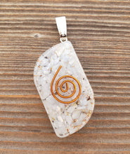 Load image into Gallery viewer, ORGONE ANGELITE Gemstone Eye Shaped Pendant Orgone (One)