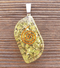 Load image into Gallery viewer, ORGONE PERIDOT Gemstone Eye Shaped Pendant Orgone (One)