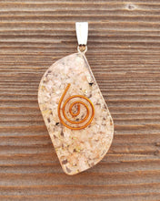 Load image into Gallery viewer, ORGONE SUNSTONE Gemstone Eye Shaped Pendant Orgone (One)