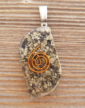 Load image into Gallery viewer, ORGONE PYRITE Gemstone Eye Shaped Pendant Orgone (One)