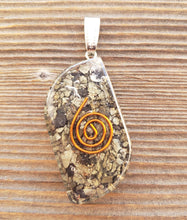 Load image into Gallery viewer, ORGONE PYRITE Gemstone Eye Shaped Pendant Orgone (One)