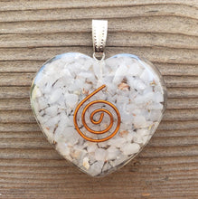 Load image into Gallery viewer, ORGONE ANGELITE Gemstone Heart Shaped Pendant Orgone (One)