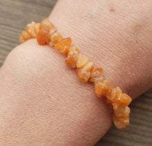 Load image into Gallery viewer, ORANGE CALCITE Natural Stone Gemstone Stretchy Chip Bracelet