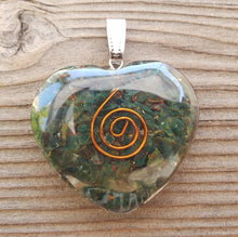 Load image into Gallery viewer, ORGONE BLOODSTONE Gemstone Heart Shaped Pendant Orgone (One)