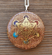 Load image into Gallery viewer, ORGONE COPPER CHAKRA Mandala Gemstone Round Shaped Pendant Orgone (One)