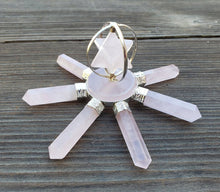 Load image into Gallery viewer, FULL ROSE QUARTZ Spinning Merkaba Energy Generator Natural Gemstone