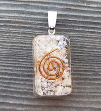 Load image into Gallery viewer, ORGONE SUNSTONE Gemstone Rectangle Pendant Orgone (One)