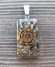 Load image into Gallery viewer, ORGONE PYRITE Gemstone Rectangle Pendant Orgone (One)