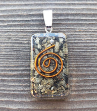 Load image into Gallery viewer, ORGONE PYRITE Gemstone Rectangle Pendant Orgone (One)