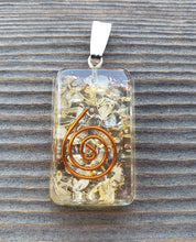 Load image into Gallery viewer, ORGONE CITRINE Gemstone Rectangle Pendant Orgone (One)