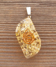 Load image into Gallery viewer, ORGONE CITRINE Gemstone Eye Shaped Pendant Orgone (One)