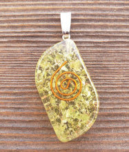 Load image into Gallery viewer, ORGONE PERIDOT Gemstone Eye Shaped Pendant Orgone (One)